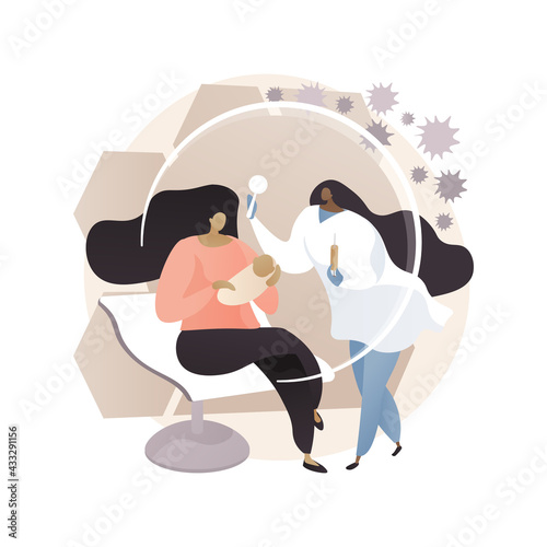 Infant and child vaccination abstract concept vector illustration.