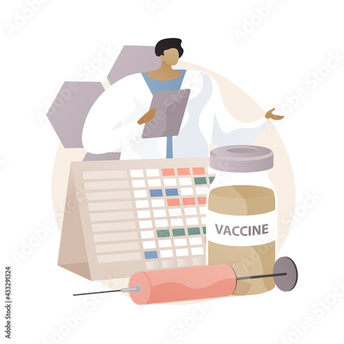 Immunization schedule abstract concept vector illustration.