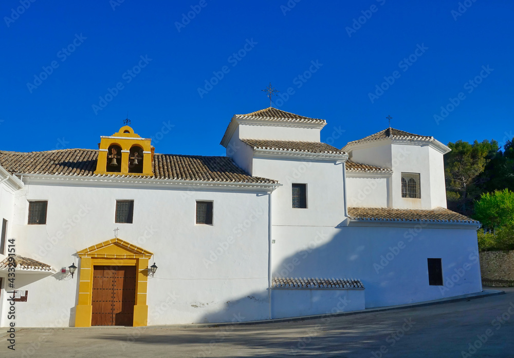 Exterior view of the hermitage of La Fuensanta in Huelma, Jaén (Spain)