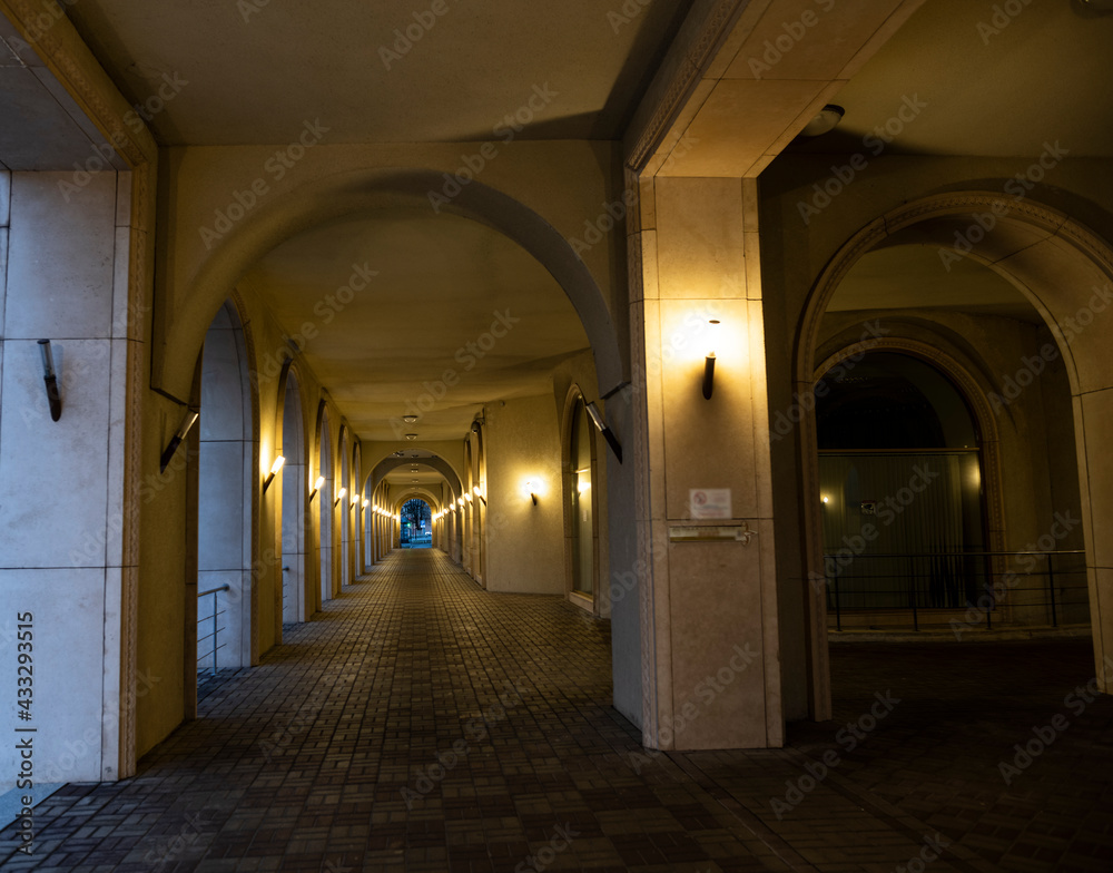 city ​​views of the old Kremlin churches and the monastery of Kazan at night by the light of lanterns 