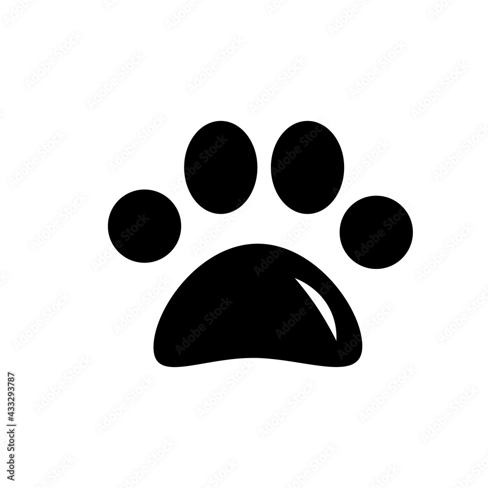 Vector illustration of a paw print icon