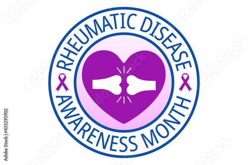 Rheumatic disease awareness month flat vector illustration. A health design for banner, poster, web. Protection, healthcare, prevention concept.