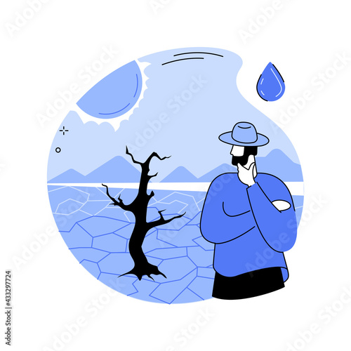 Drought abstract concept vector illustration.