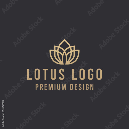 Luxury Line Art Lotus Spa Logo Vector Design. Abstract emblem, designs concept, logos, logotype element for template.
