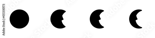 Fotografie Conjunto de iconos de luna estilo silueta