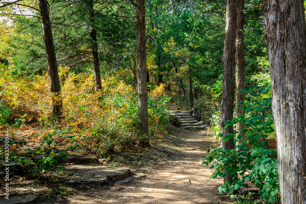 Forest trail at Roman Nose State Park, Watonga, Oklahoma, USA Forest trail at Roman Nose State Park, Watonga, Oklahoma, USA