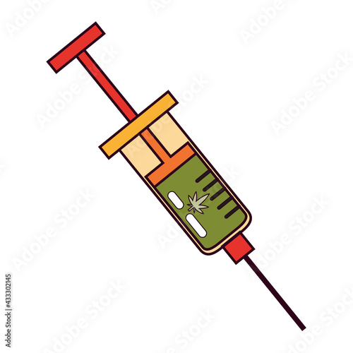 Isolated cannabis natural medicine syringe icon