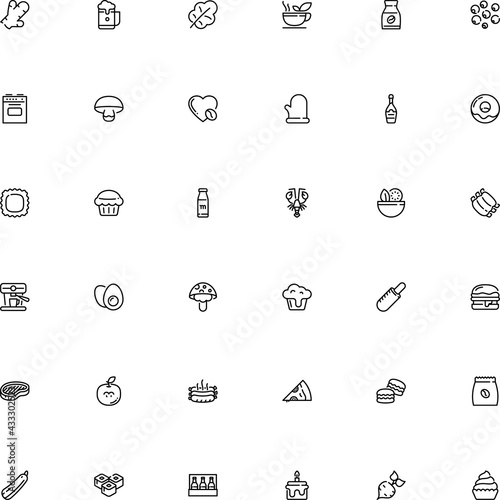 icon vector icon set such as: asian, ripe, paper, calcium, porcini, claw, ham, herbal medicine, edible, mitten, culinary, dish, protective, instant, engraving, sushi, hand drawn, machine, short