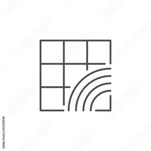 Tile cleaning line outline icon
