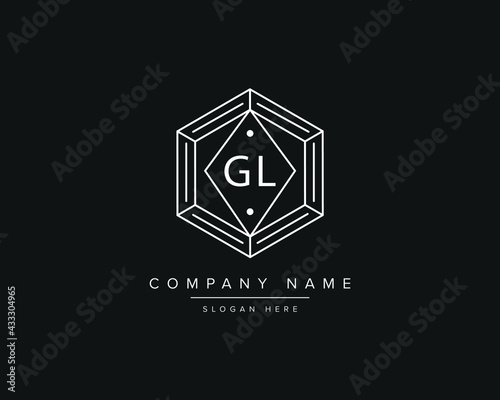 Alphabet letter GL logo design vector