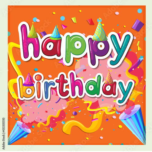 Card Template Birthday With Ribbons Background