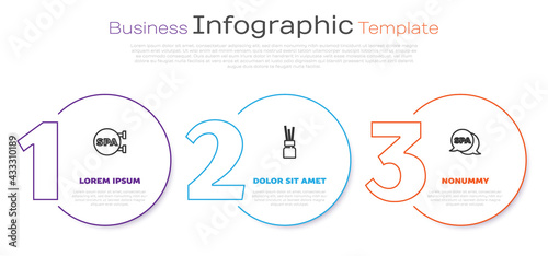 Set line Spa salon, Aroma diffuser and . Business infographic template. Vector