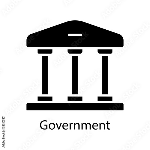 Government building icon. Editable stroke. Design template vector