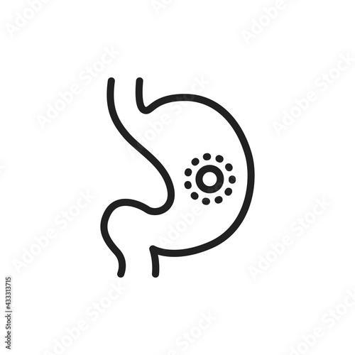 Gastritis line icon. Isolated vector element.
