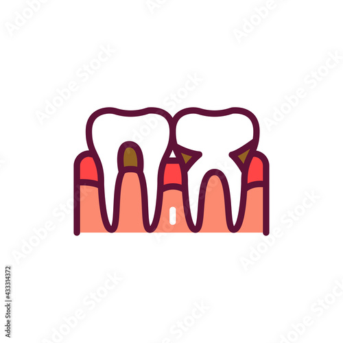 Periodontal disease line icon. Isolated vector element.