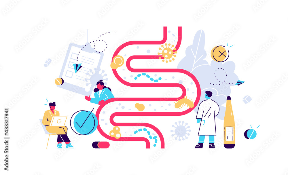 Intestinal microflora with good and bad bacteries