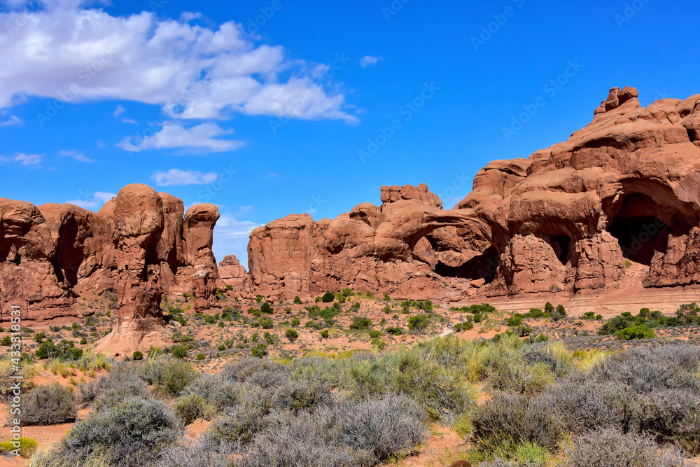 Red Rocks and Sagebrush at Arches National Park, Utah Red Rocks and Sagebrush at Arches National Park, Utah