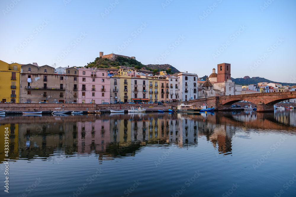 Bosa old colorful town on island of Sardinia