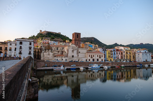 Bosa old colorful town on island of Sardinia