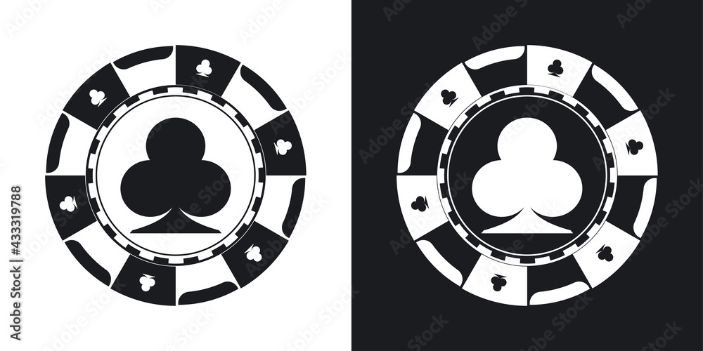 Black poker gaming chip. Casino tokens coins with playing cards symbols, hearts, spades, clubs, diamonds. Black poker gaming chip. Casino tokens coins with playing cards symbols, hearts, spades, clubs, diamonds.