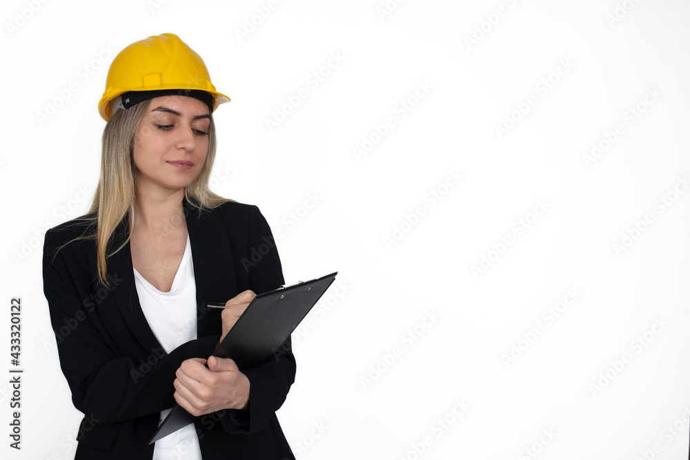 meeting and notes. job and profession concept. engineer or architect woman in yellow helmet.
meeting and notes. job and profession concept. engineer or architect woman in yellow helmet.