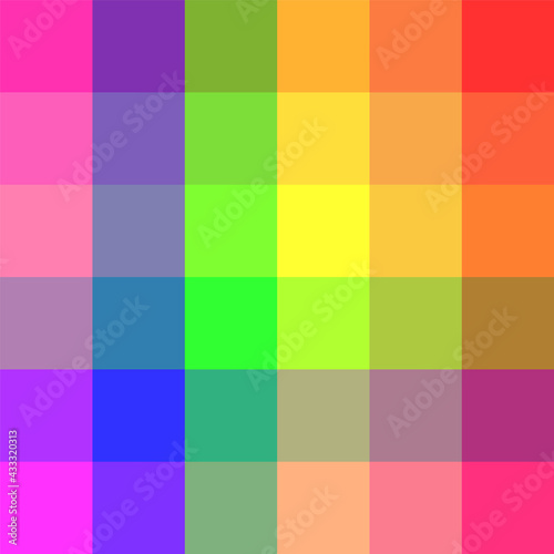 Stylized seamless wallpaper of gay pride rainbow flag blocks