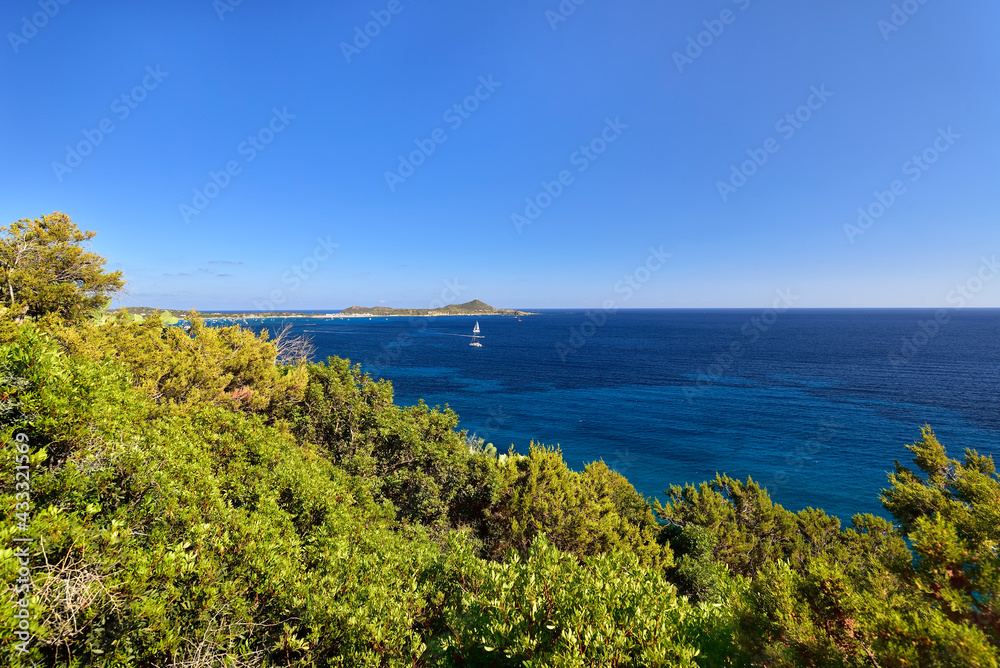Pure clear azure coast near the Spiaggia di Mari Pintau beach, Sardinia, Italy. Pure clear azure coast near the Spiaggia di Mari Pintau beach, Sardinia, Italy.