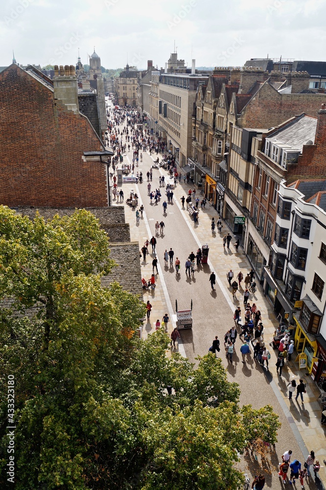 Aerial View of Downtown Oxford England