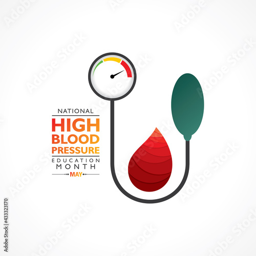 Vector Illustration of National High Blood pressure (HBP) Education Month is observed in May.