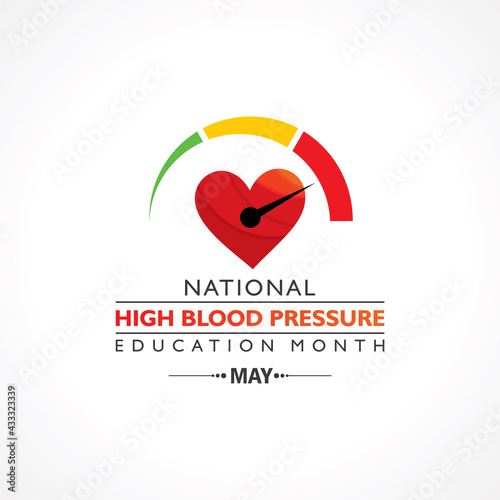Vector Illustration of National High Blood pressure (HBP) Education Month is observed in May.