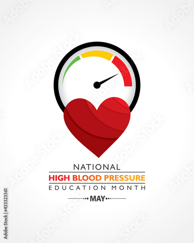 Vector Illustration of National High Blood pressure (HBP) Education Month is observed in May.