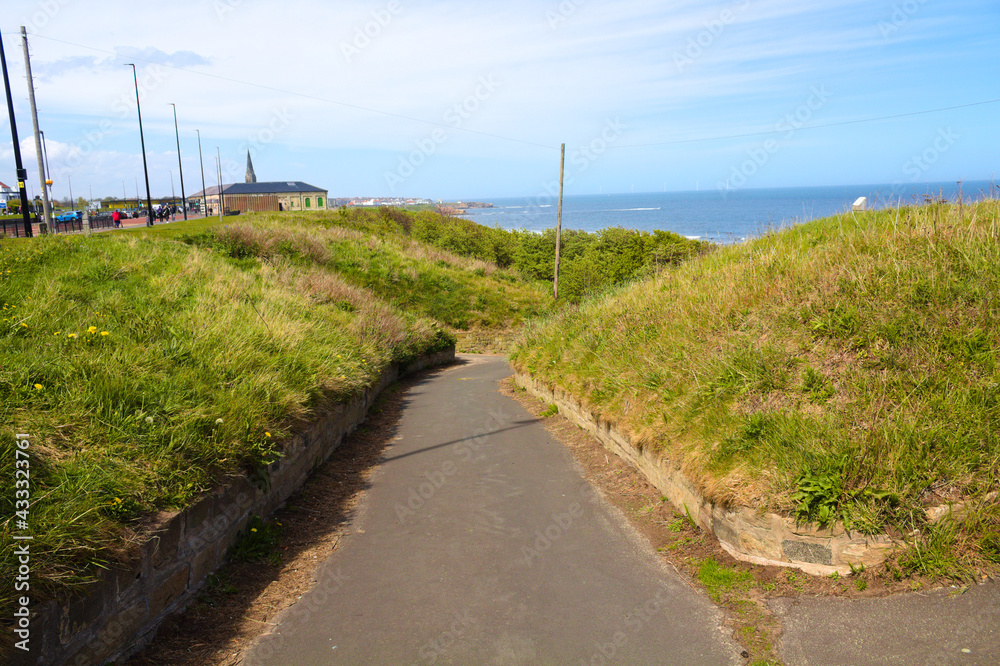 Path at Tynemouth UK near beach
