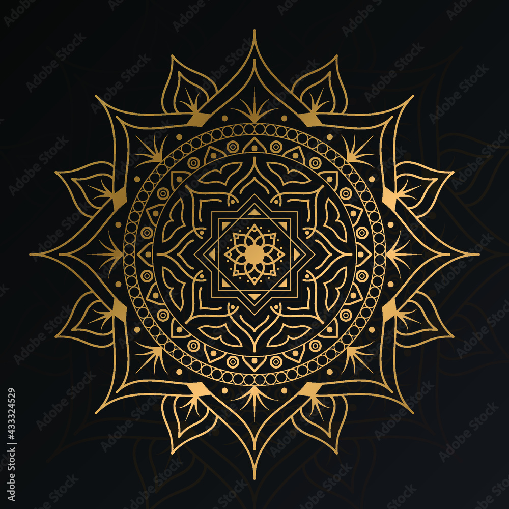 Luxury mandala background with golden decoration Vector Luxury mandala background with golden decoration Vector