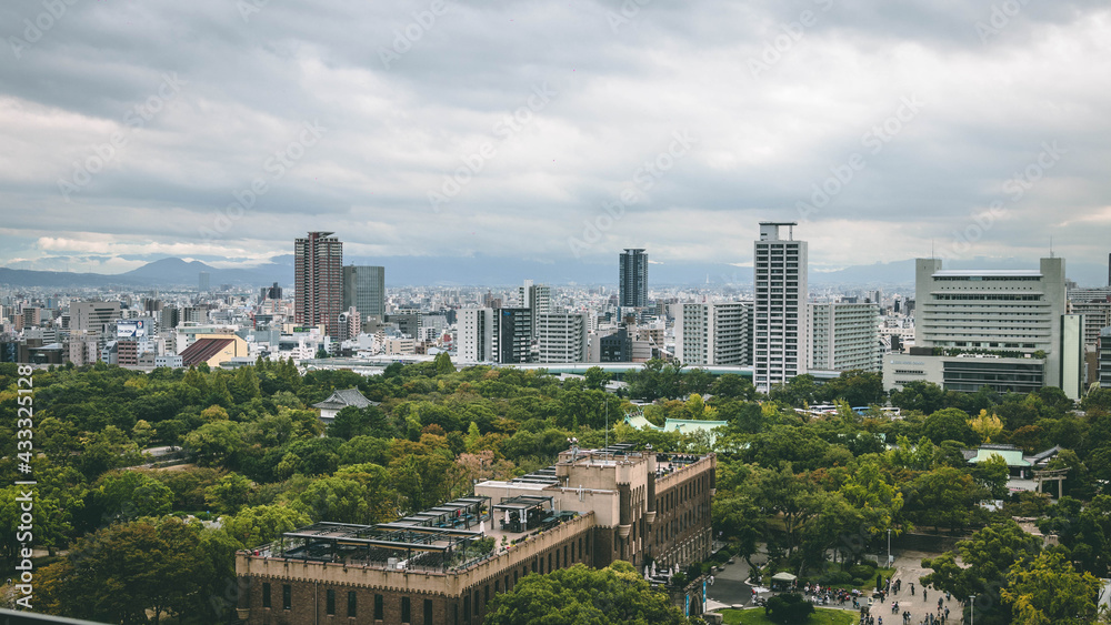 Obraz premium Panoramic view over Osaka - Japan