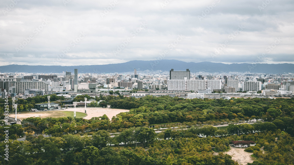 Panoramic view over Osaka - Japan