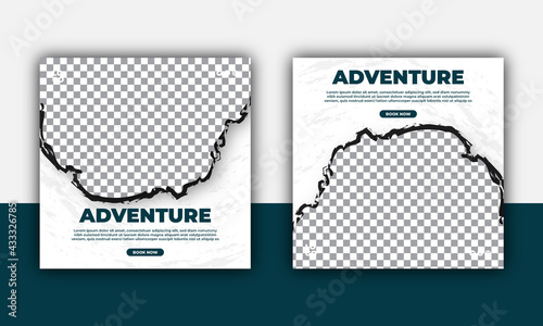 Square travel holiday social media instagram post banner template