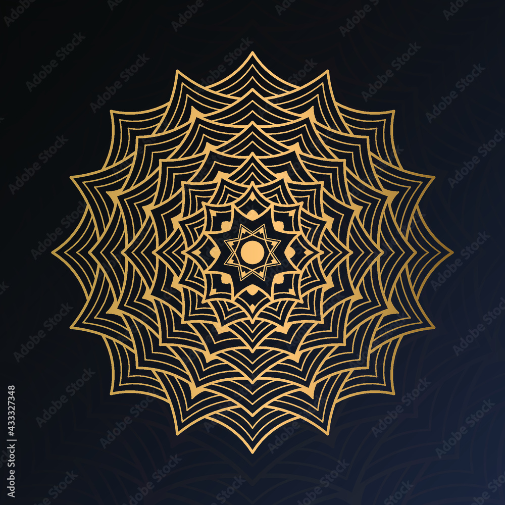 Luxury mandala background with golden decoration Vector