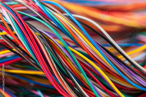 Telecommunications electrical cable wiring background