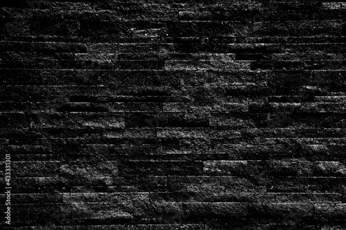 Black stone background. Dark gray grunge banner and  mountain texture. Black and white background