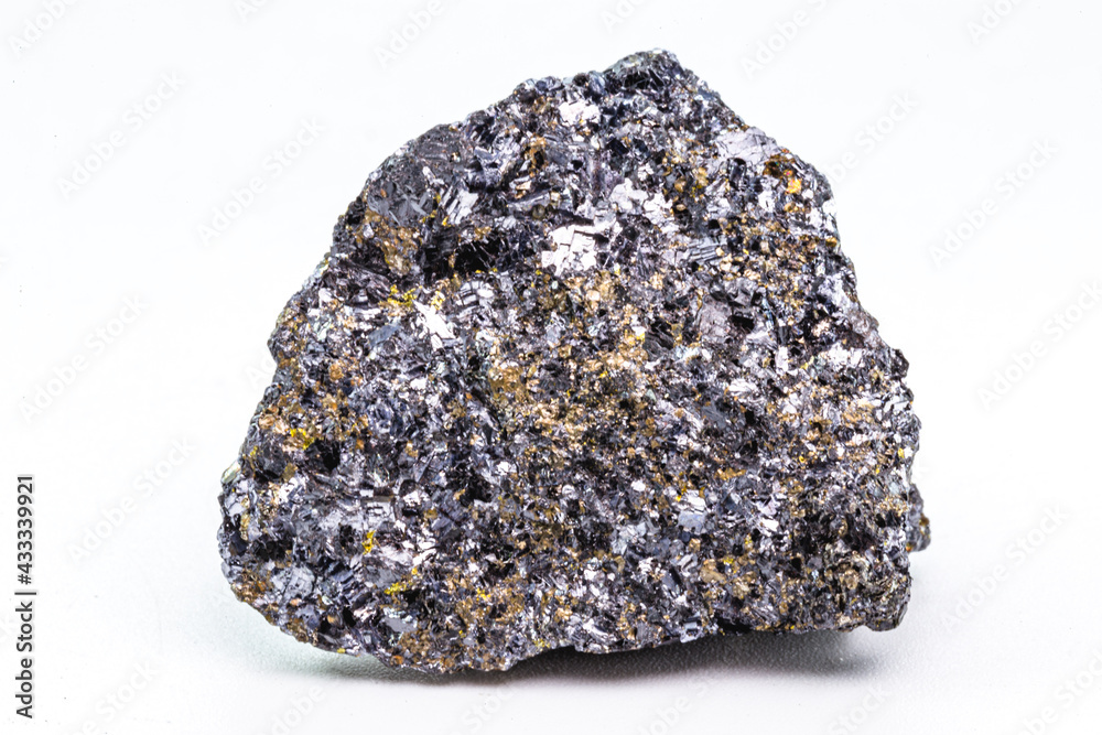 sphalerite ore, sphalerite or blend is a mineral composed of zinc sulfide. Isolated white background sphalerite ore, sphalerite or blend is a mineral composed of zinc sulfide. Isolated white background