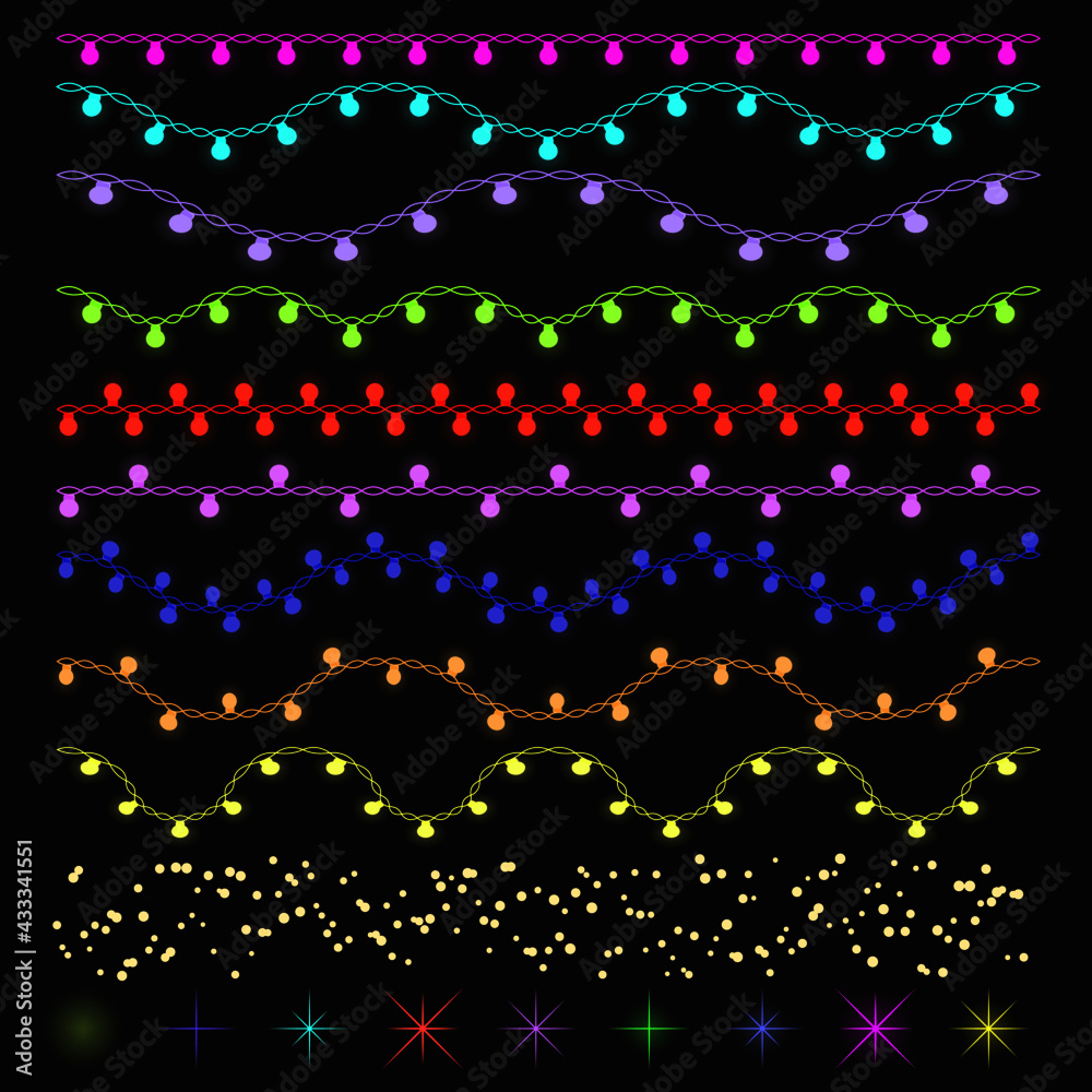 String Lights vector brushes colorable by stroke color