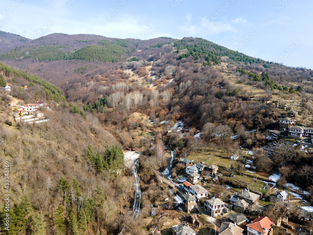 Fototapeta premium Aerial view of Village of Kosovo, Bulgaria