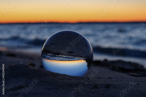 glass ball on the beach