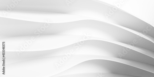 Abstract white Architecture Background.  3d render. Modern Geometric Wallpaper. Futuristic Technology Design