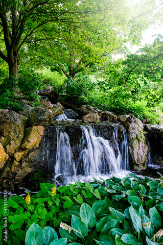 Mini waterfall in garden  water fall