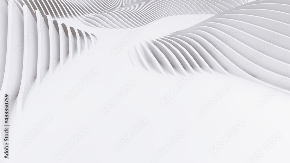 Abstract Curved Shapes. White Circular Background. Abstract Curved Shapes. White Circular Background.