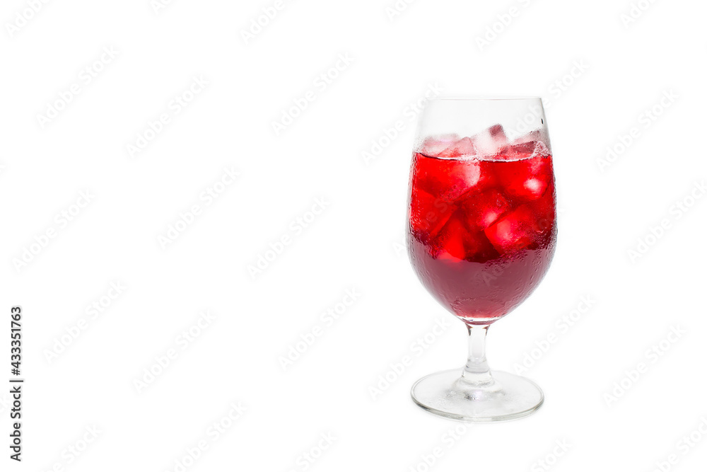 Cup of ice Roselle juice and refresh drink on white background. Cup of ice Roselle juice and refresh drink on white background.