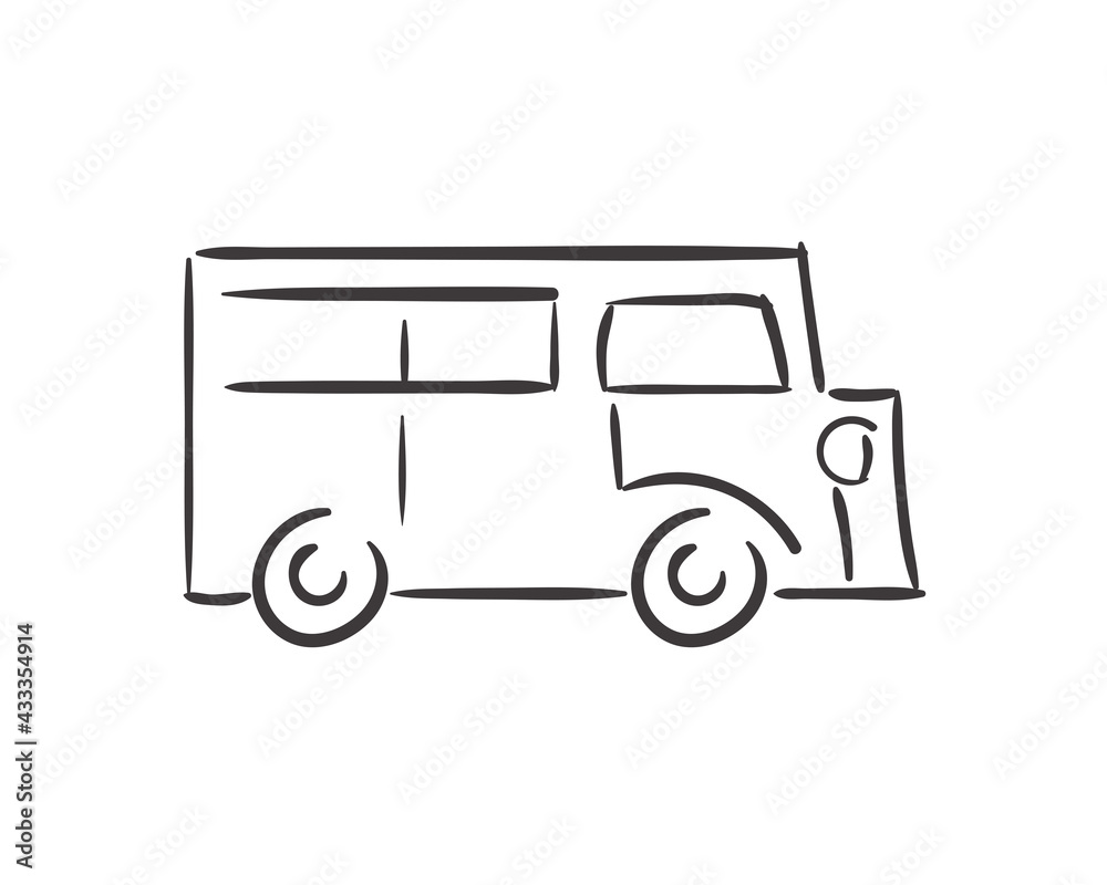 handrawn bus vehicle handrawn bus vehicle