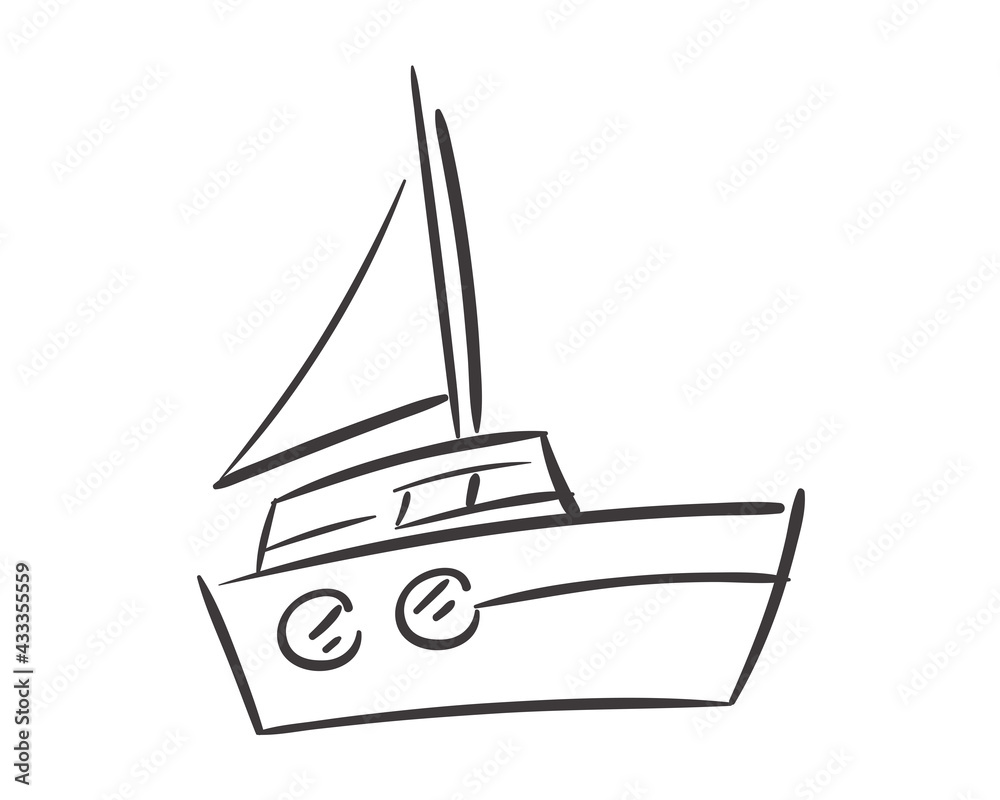 handrawn ship vehicle handrawn ship vehicle