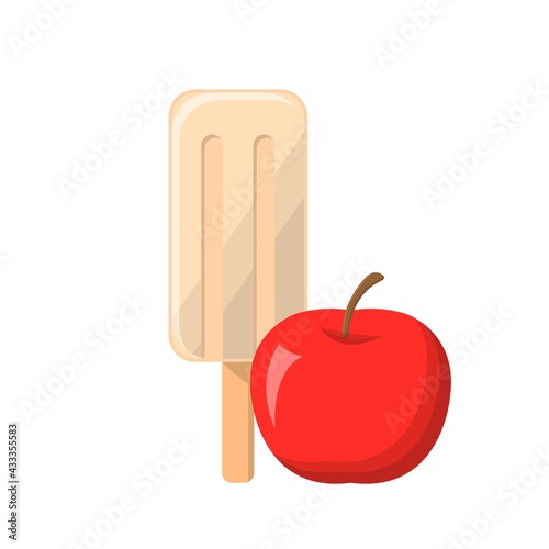Cartoon comic vector of apple popsicle
